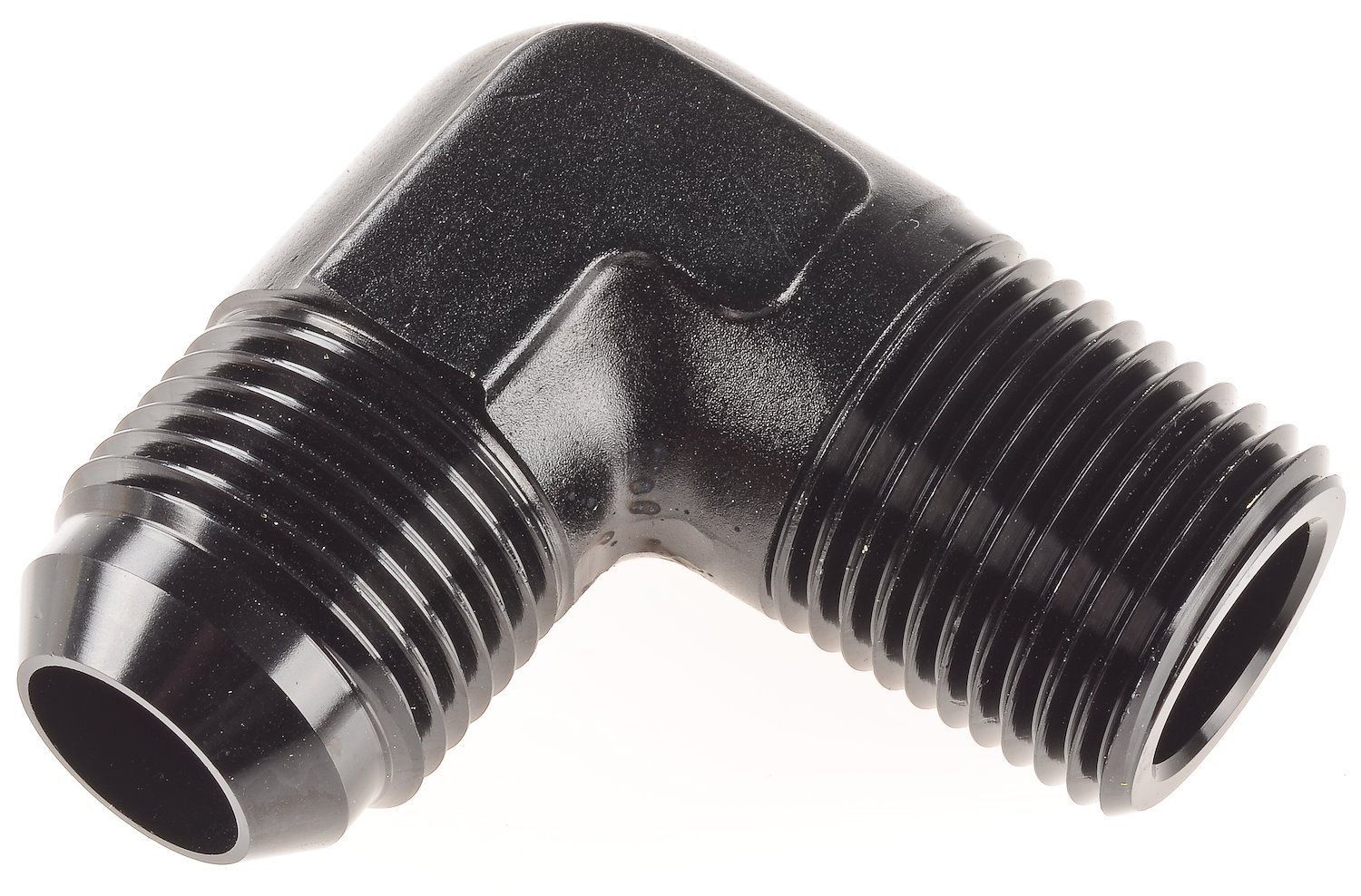 AN to NPT 90-Degree Adapter Fitting [-10 AN Male to 1/2 in. NPT Male, Black]