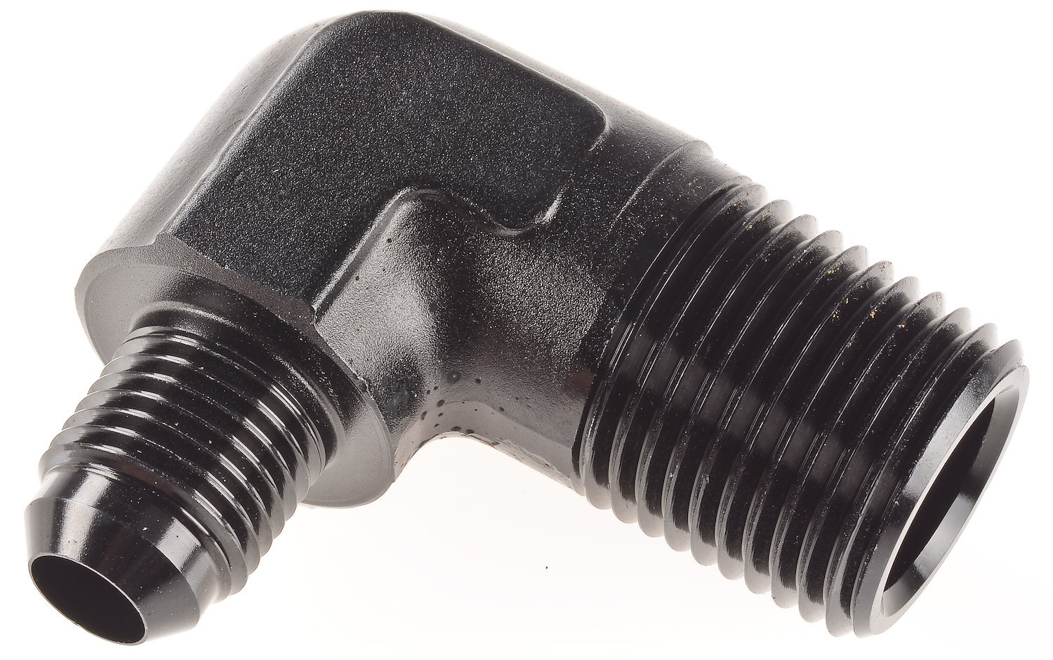AN to NPT 90-Degree Adapter Fitting [-6 AN Male to 1/2 in. NPT Male, Black]