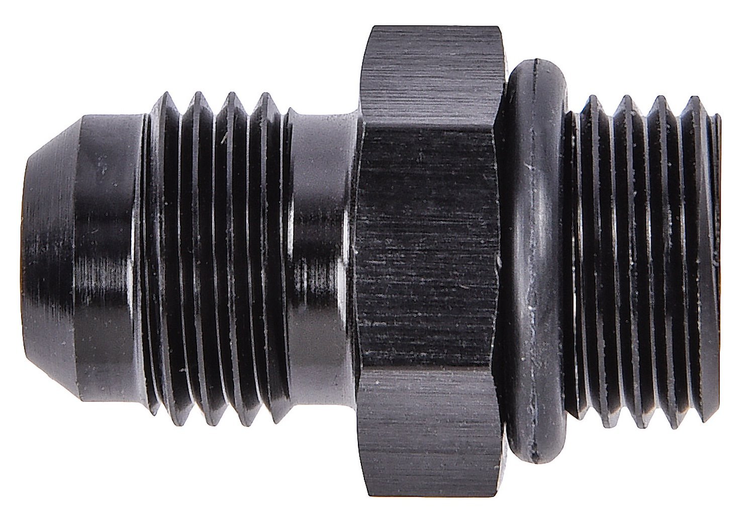 AN Port Adapter Fitting [-6 AN O-Ring Port (9/16 in.-18 Thread) To -6 AN Male, Black]