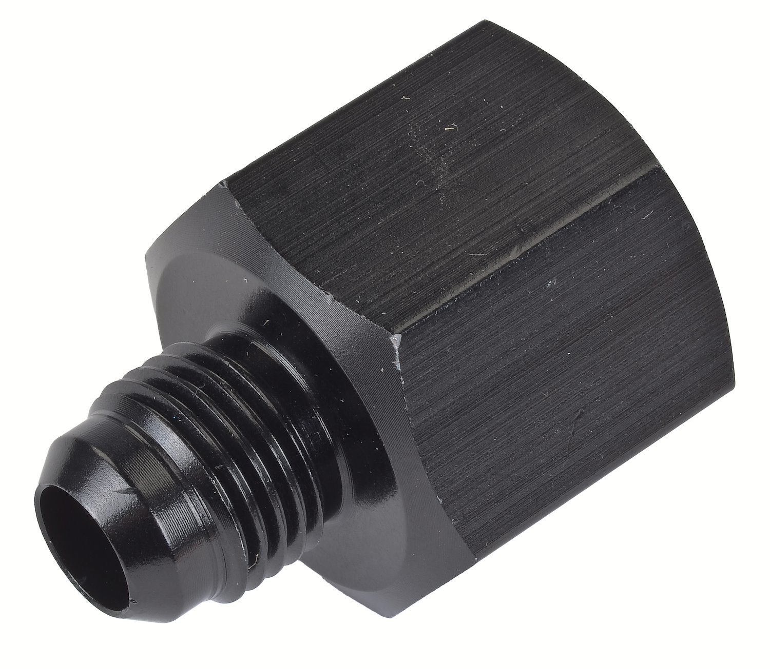 AN Female to Male Reducer Fitting [-8 AN Female to -6 AN Male, Black]