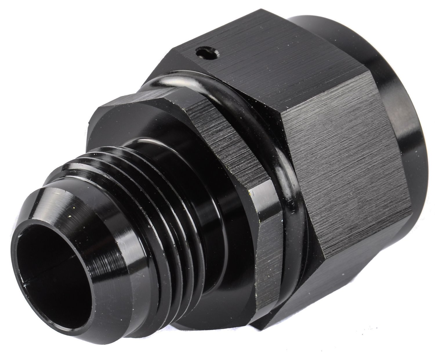 AN Female Swivel to Male Reducer Fitting [-16 AN Female to -12 AN Male, Black]