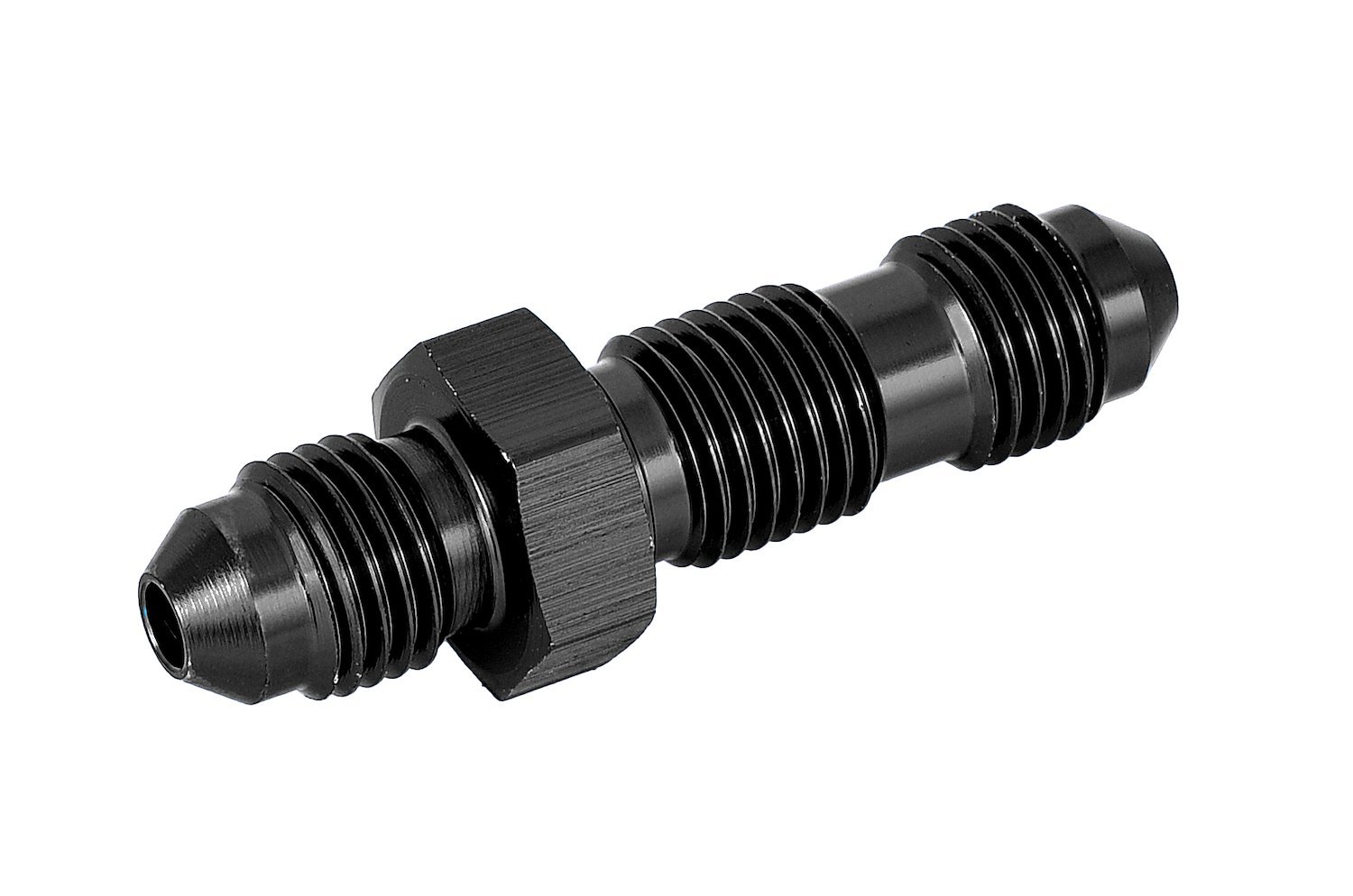 AN to AN Straight Bulkhead Adapter Fitting [-3 AN Male to -3 AN Male, Black]