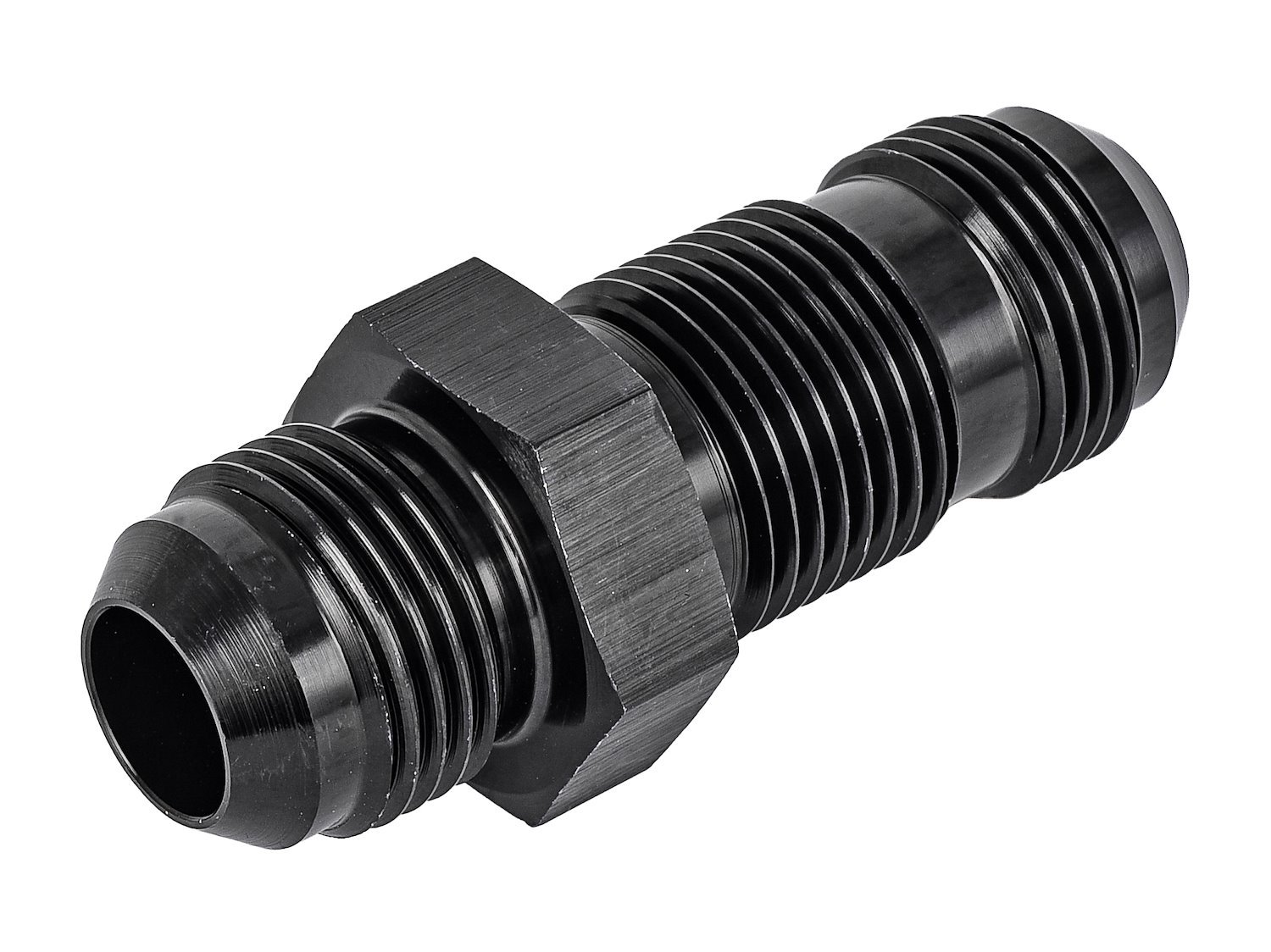 AN to AN Straight Bulkhead Adapter Fitting [-10 AN Male to -10 AN Male, Black]