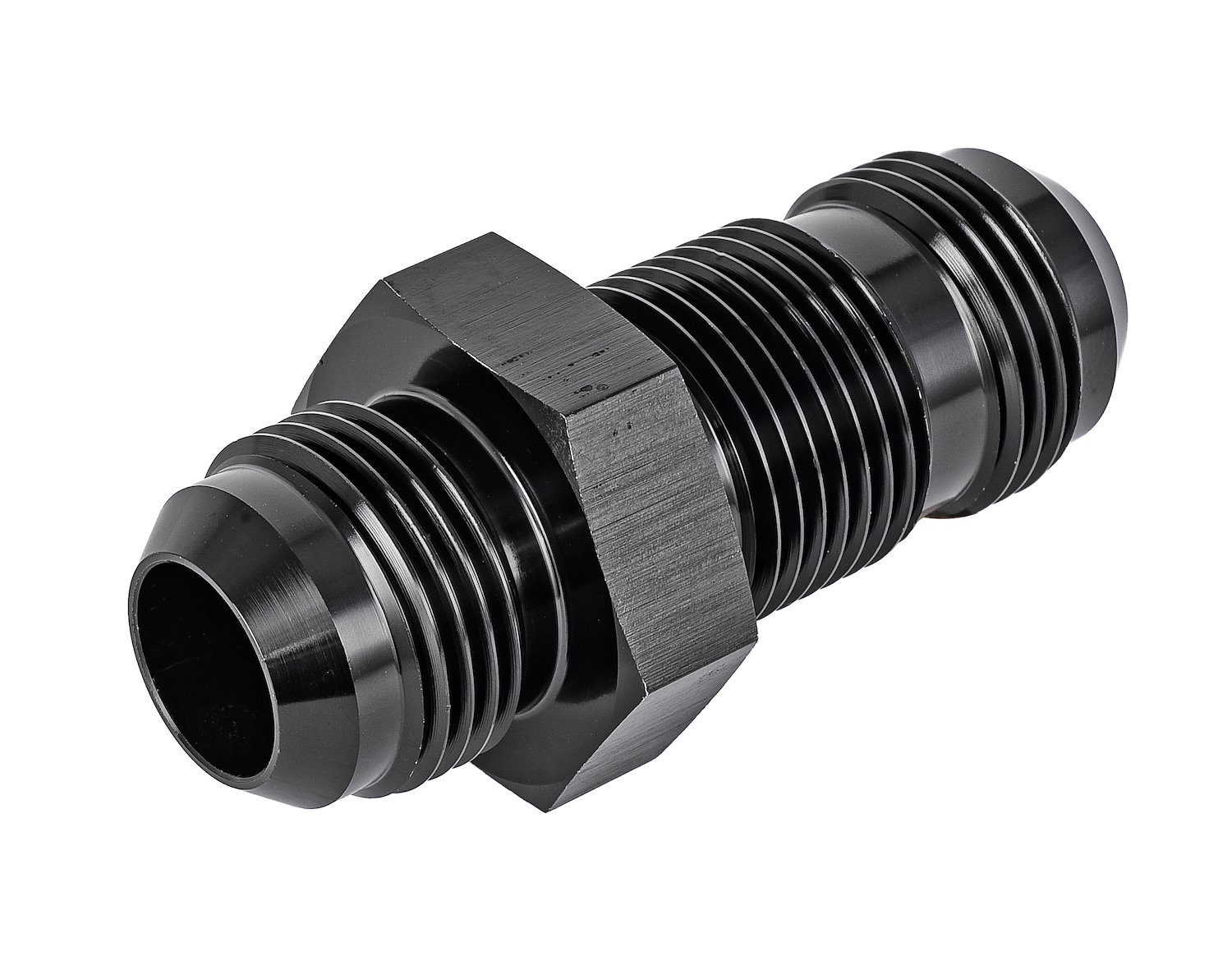 AN to AN Straight Bulkhead Adapter Fitting [-12 AN Male to -12 AN Male, Black]