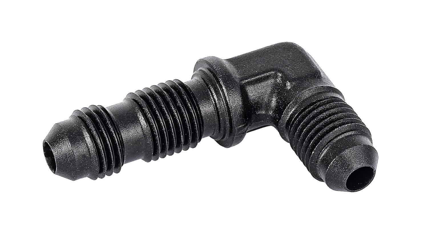 AN to AN 90-Degree Bulkhead Adapter Fitting [-4 AN Male to -4 AN Male, Black]