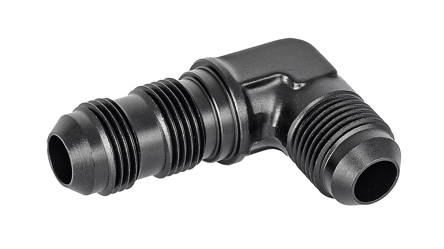 AN to AN 90-Degree Bulkhead Adapter Fitting [-8 AN Male to -8 AN Male, Black]