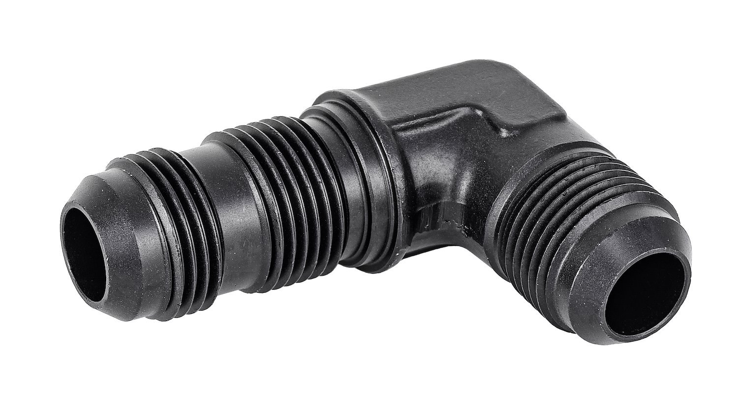 AN to AN 90-Degree Bulkhead Adapter Fitting [-10 AN Male to -10 AN Male, Black]