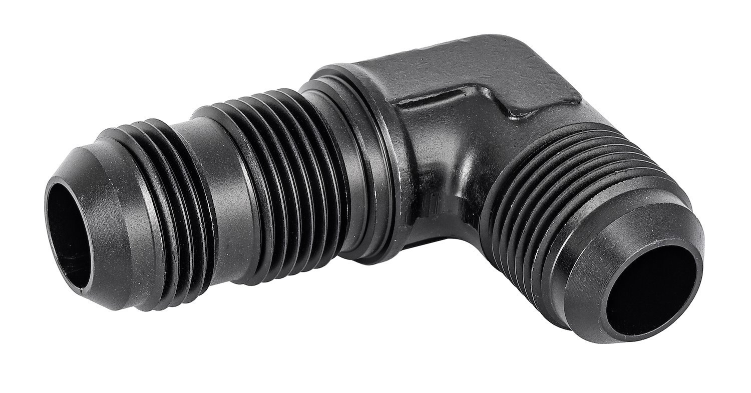 AN to AN 90-Degree Bulkhead Adapter Fitting [-12 AN Male to -12 AN Male, Black]