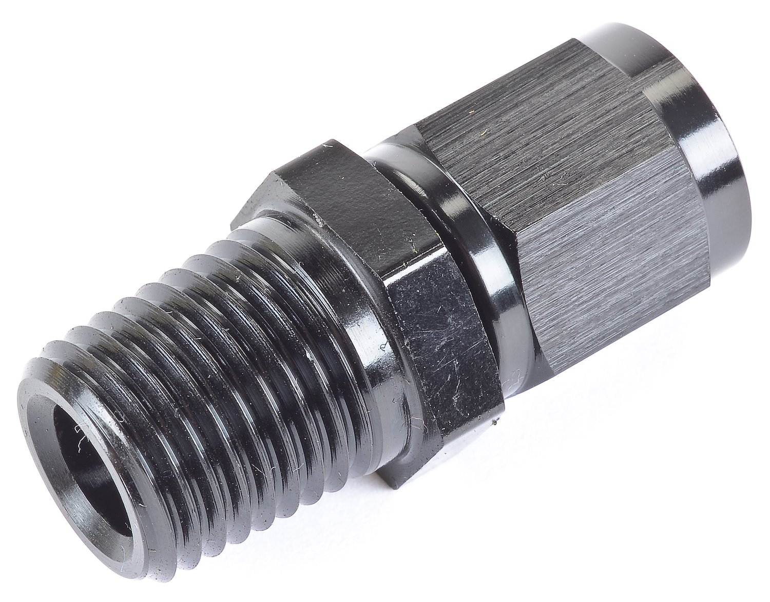 AN to NPT Straight Adapter Fitting [-4 AN Female to 1/4 in. NPT Male, Black]