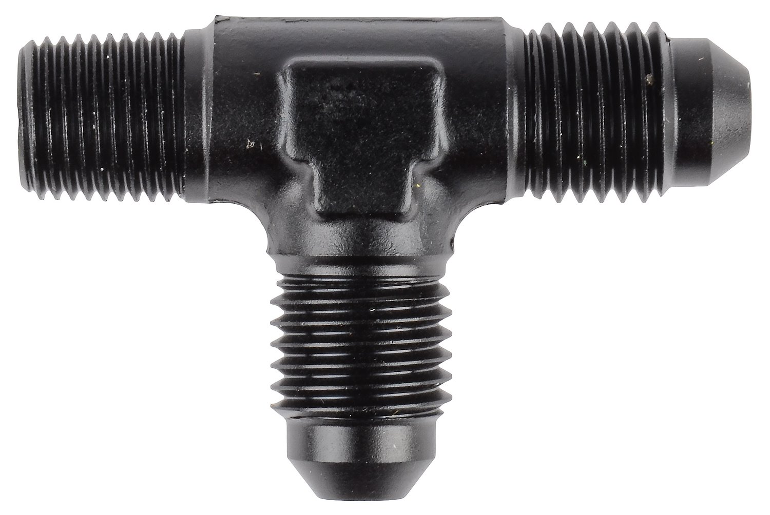 AN to NPT Tee Adapter Fitting [-4 AN to 1/8 in. NPT Male on Run, Black]