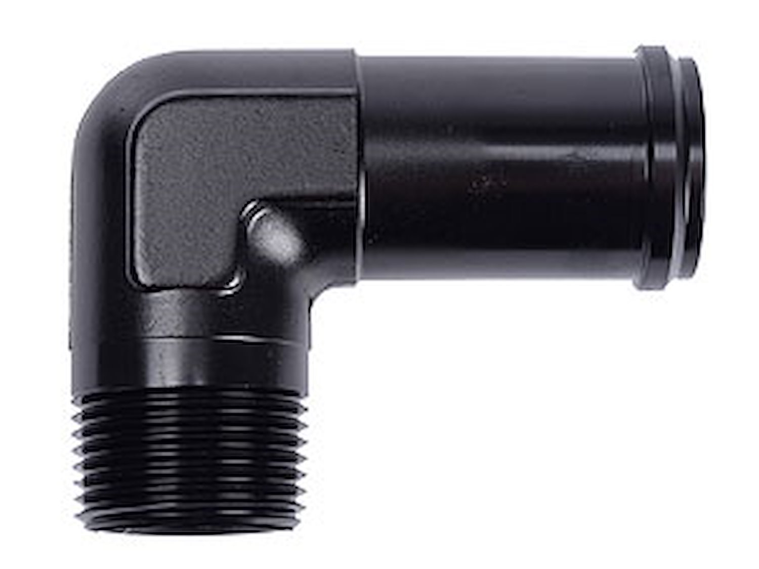 NPT to Hose Barb Fitting, 90-Degree [3/4 in. NPT Male to 1 in. I.D. Hose, Black]