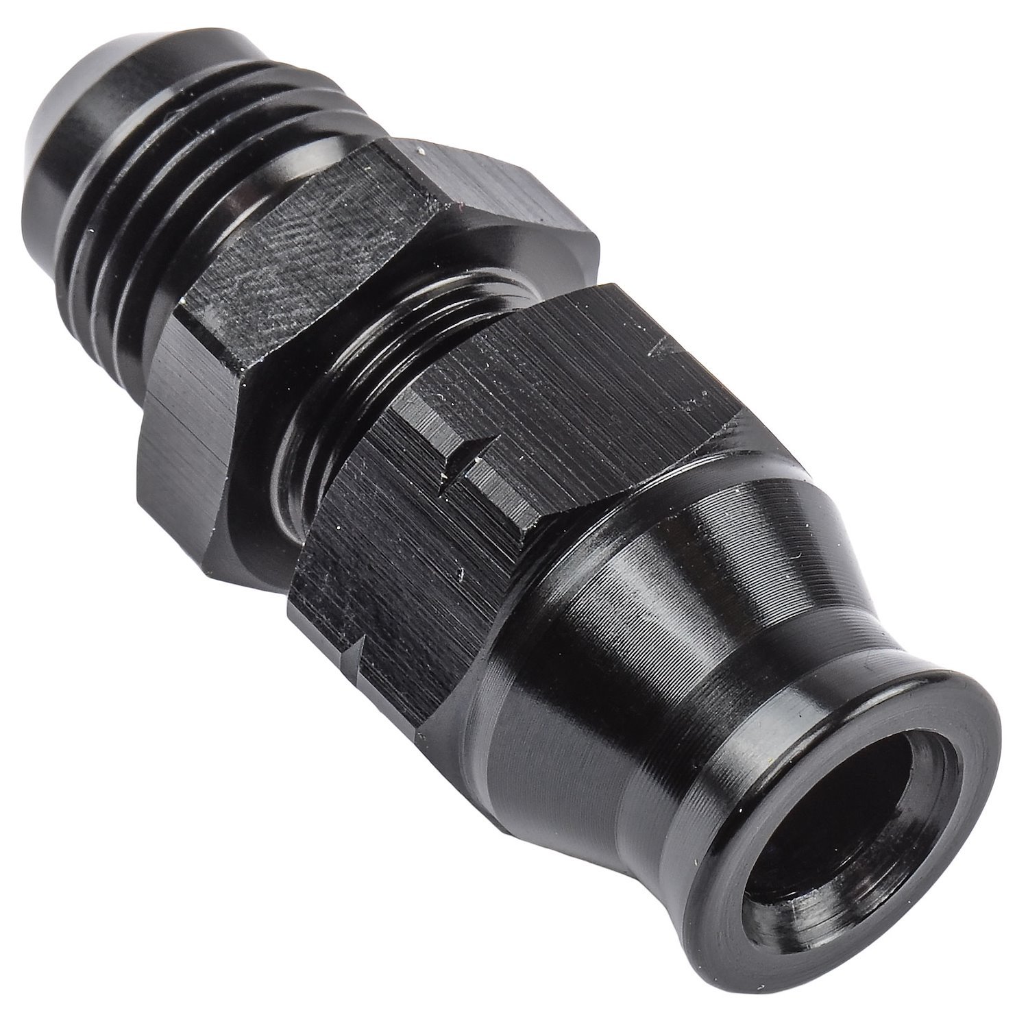 COUPLER FITTING 6AN Male TO 6AN Male WITH LOCK NUT  REGULATOR FUEL PUMP BLack