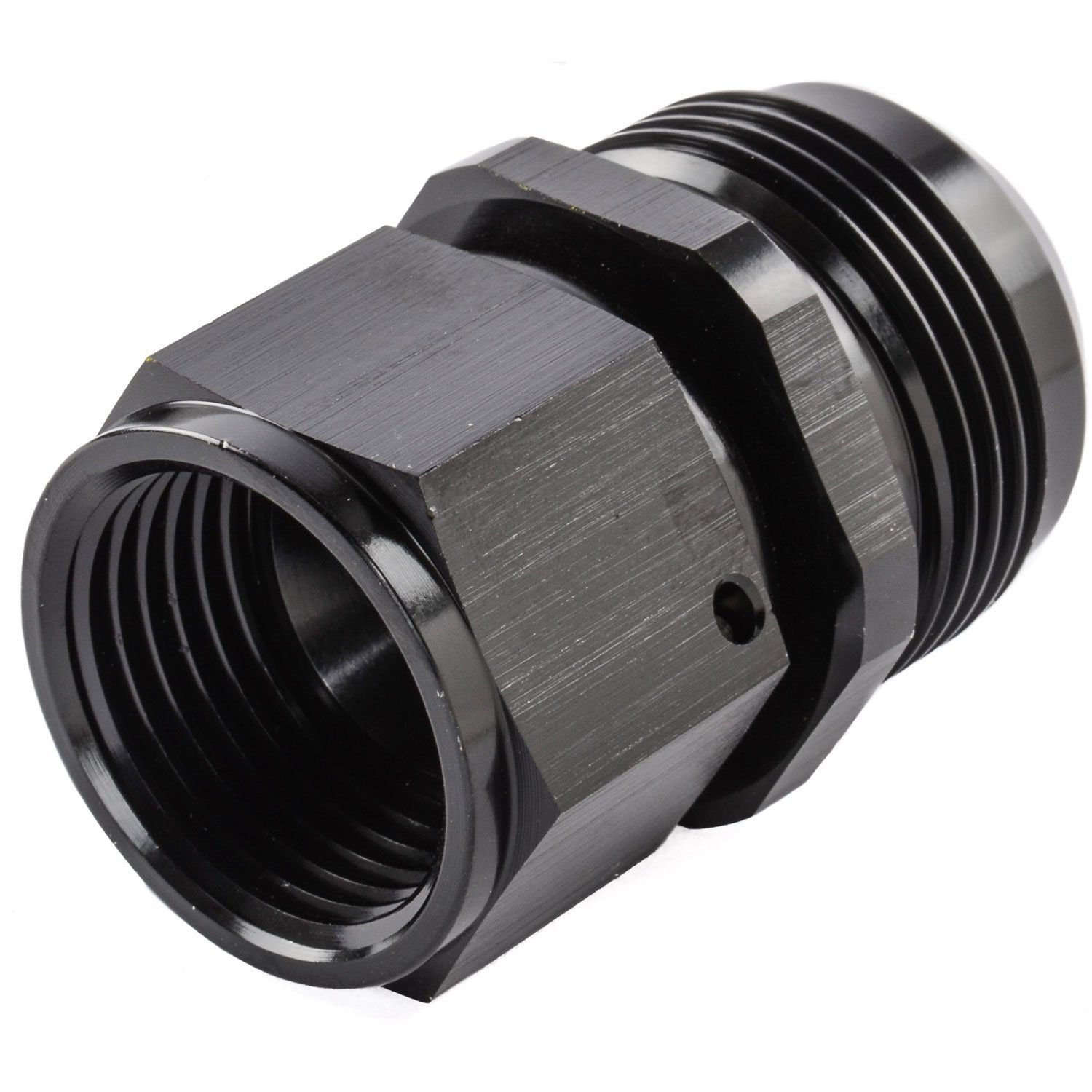 AN Female Swivel to Male Expander Fitting [-12 AN Female to -16 AN Male, Black Hard Anodized]