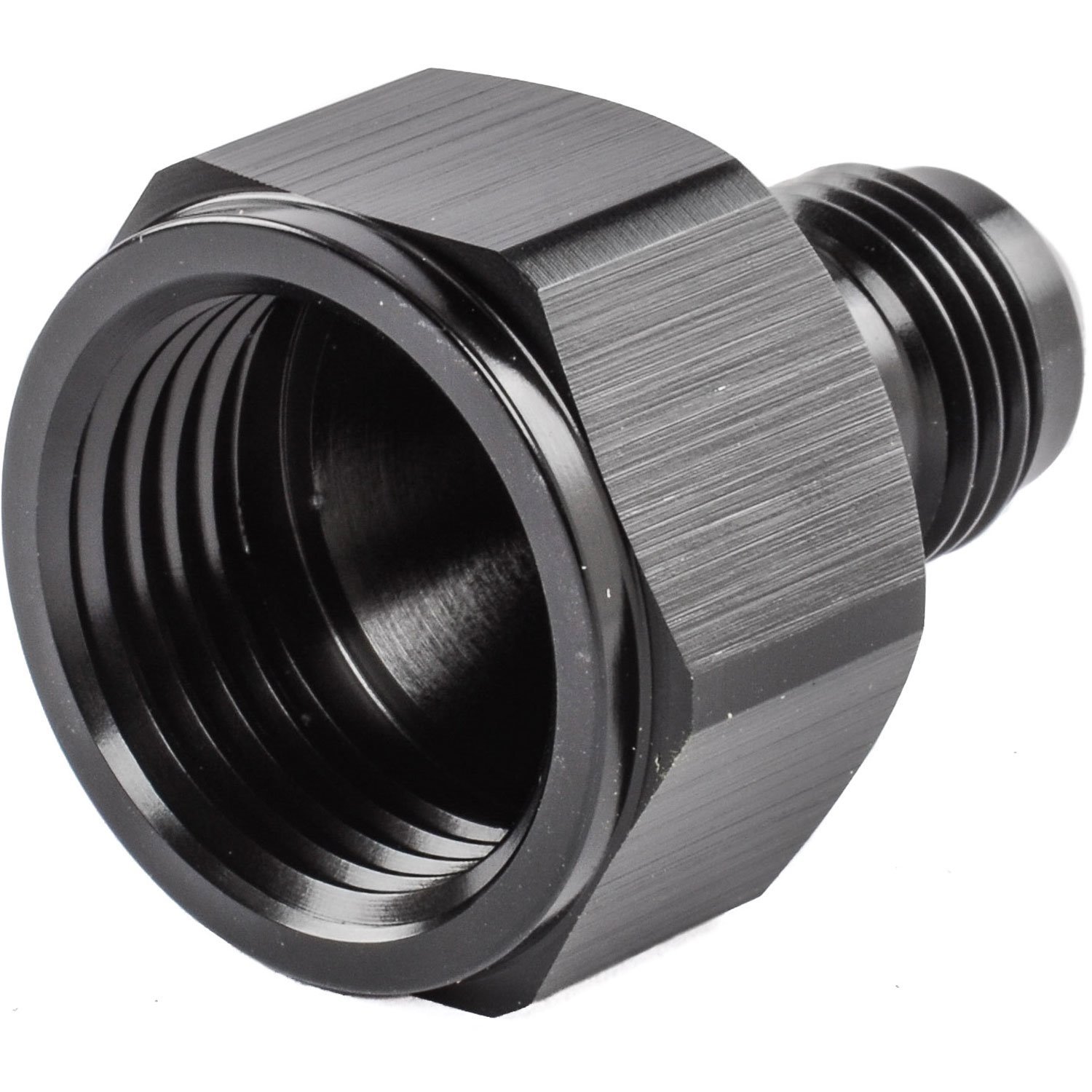 AN Female to Male Reducer Fitting [-10 AN Female to -6 AN Male, Black Hard Anodized]