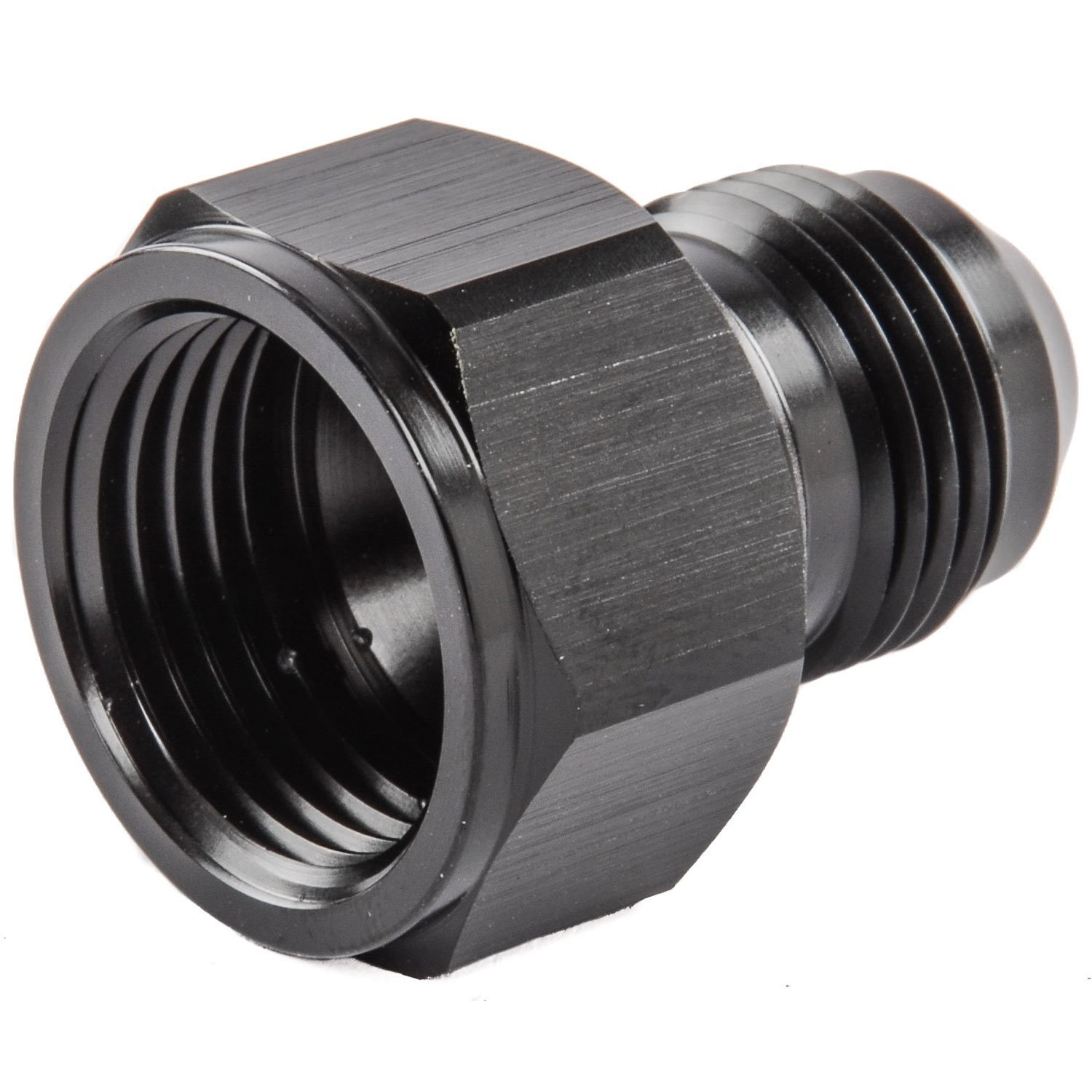 AN Female to Male Reducer Fitting [-10 AN Female to -8 AN Male, Black Hard Anodized]