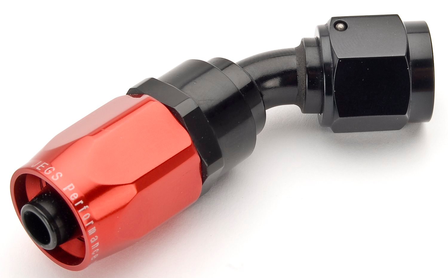 Red/Black 45° Max Flow Swivel Hose End -6AN