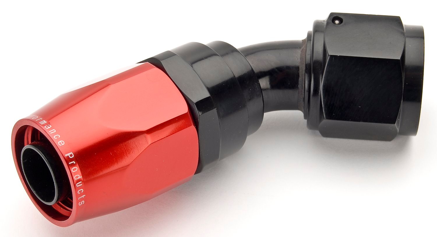 Red/Black 45° Max Flow Swivel Hose End -10AN