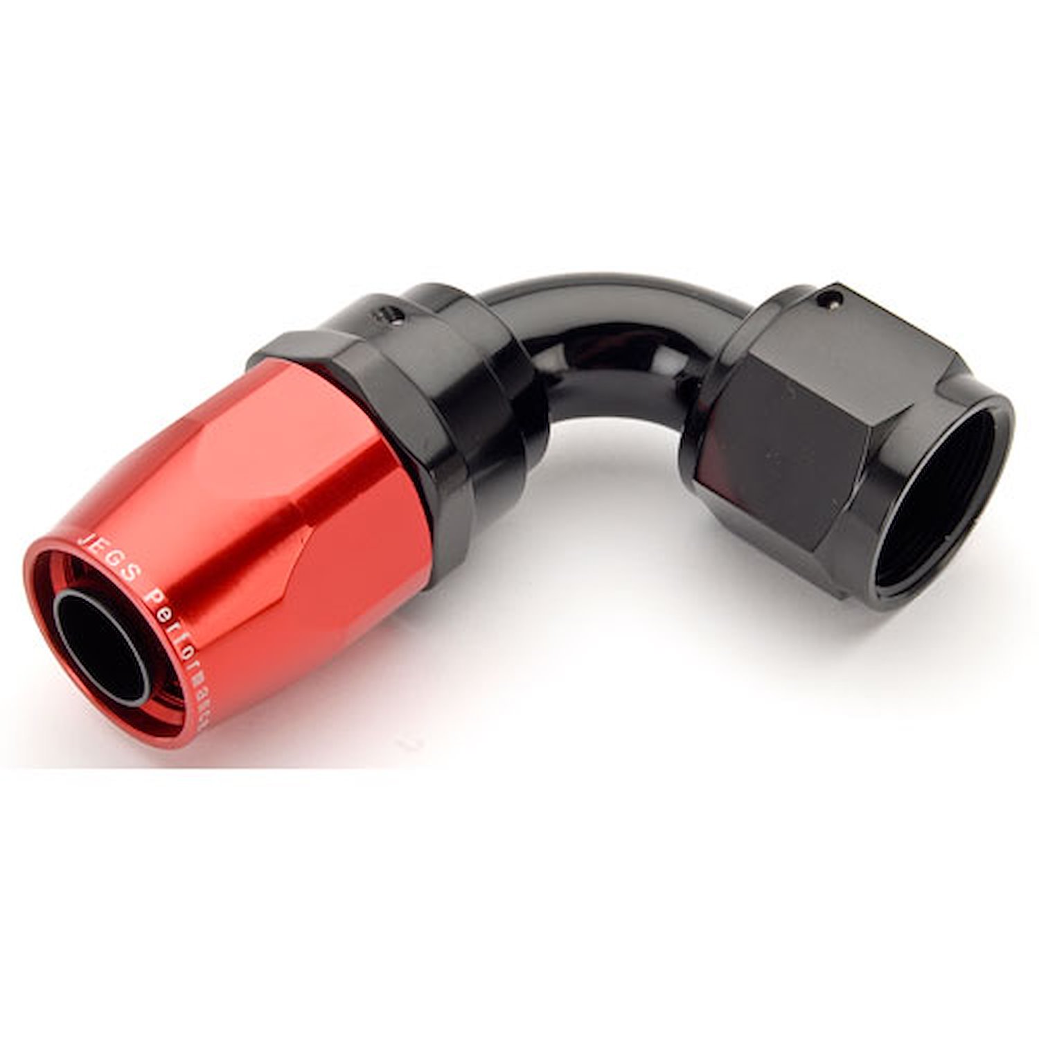 Red/Black 90° Max Flow Swivel Hose End -10AN
