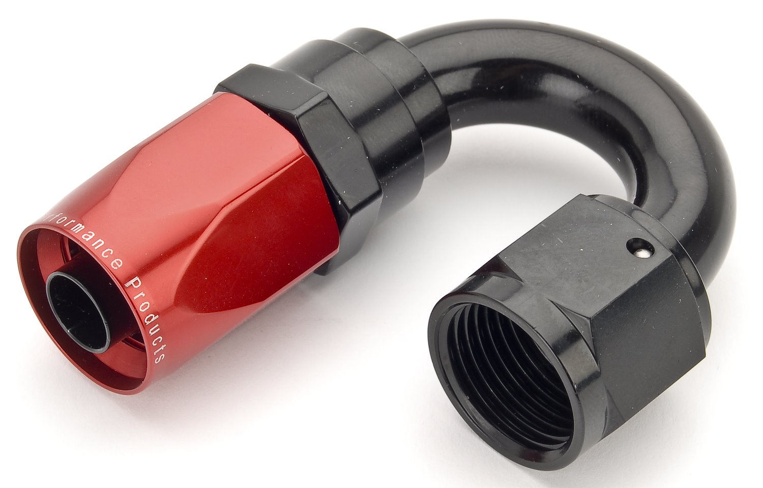 Red/Black 180° Max Flow Swivel Hose End -8AN