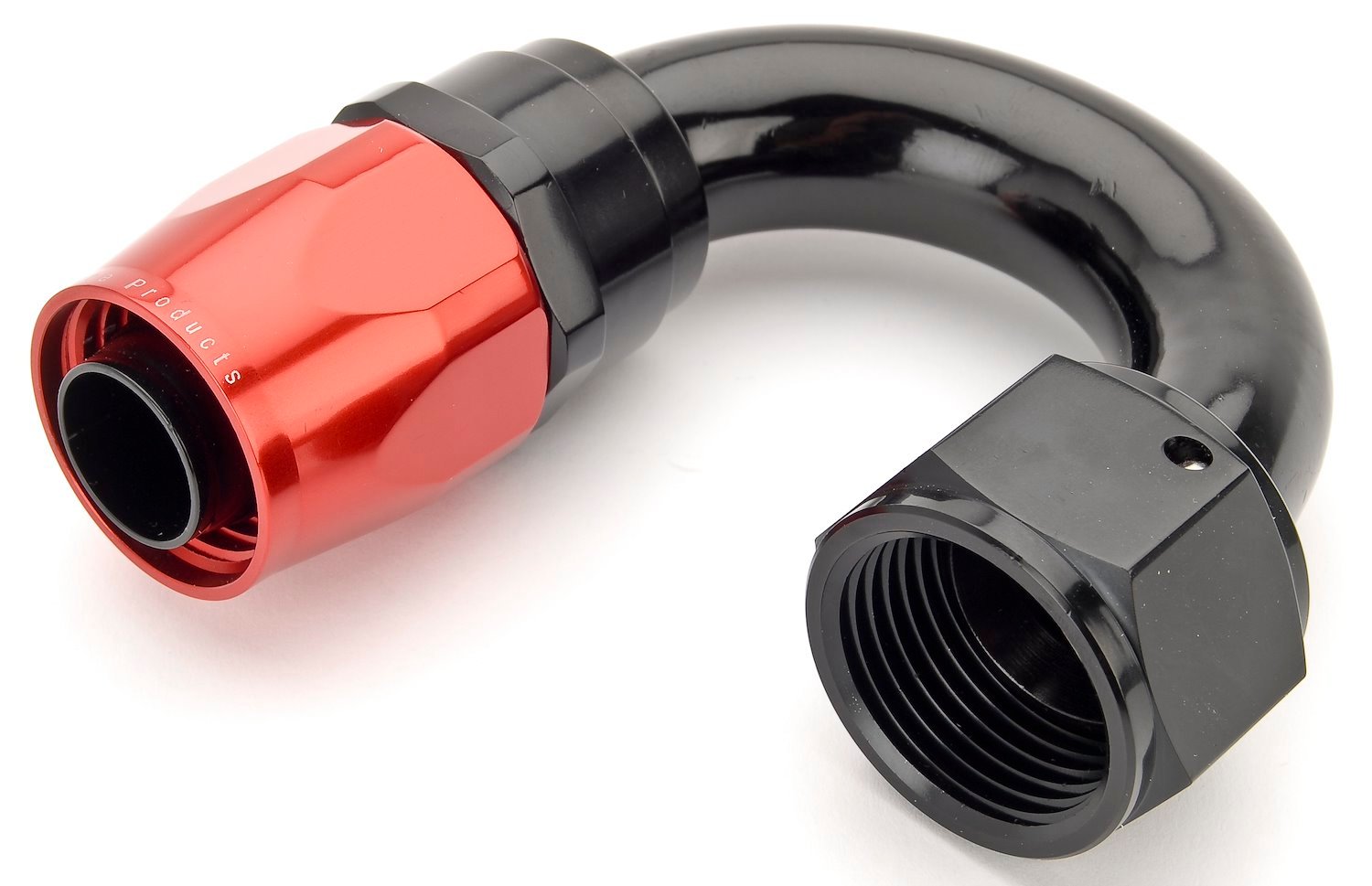 Red/Black 180° Max Flow Swivel Hose End -12AN