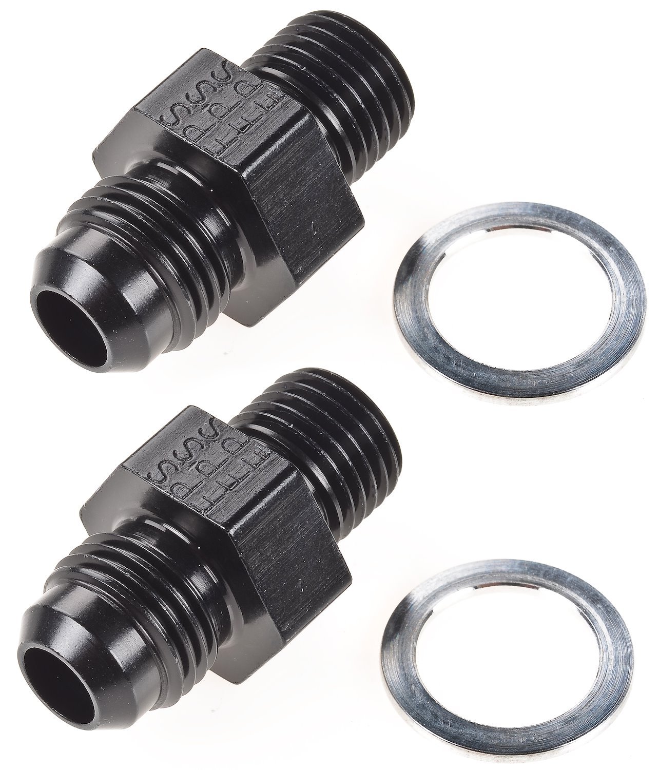 Automatic Transmission Adapter Fittings, Aluminum [1/4 in. NPSM x -6 AN, Black]