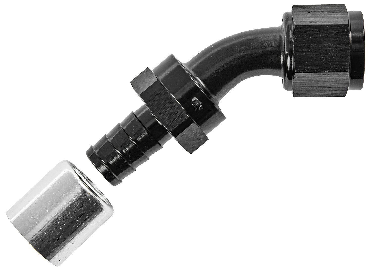 JEGS 121010 An Crimp-On Hose End Fitting 45-Degree -10 An Female Swivel to -10 A