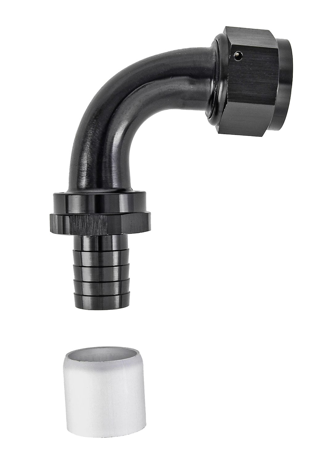 90-Degree AN Crimp-On Hose End Fitting [-16 AN Female to -16 AN Hose, Black]