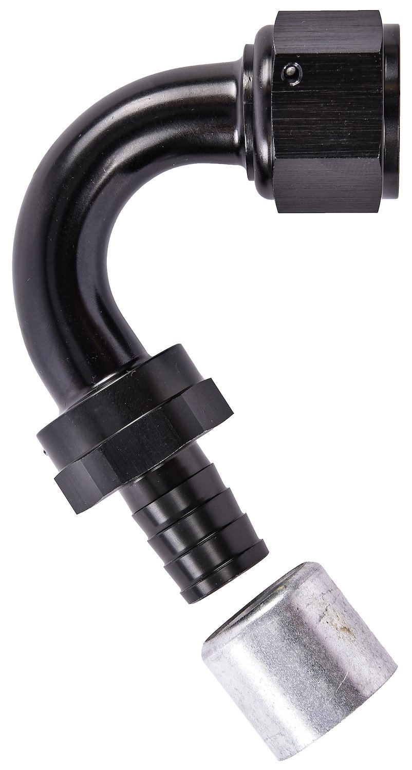 120-Degree AN Crimp-On Hose End Fitting [-12 AN Female to -12 AN Hose, Black]