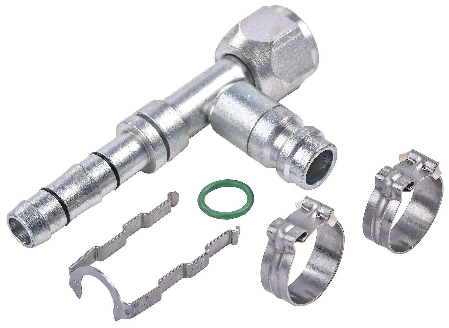 EZ Clip A/C Hose End Fitting Kit with R134a Port [-8 Hose Fitting, Straight]
