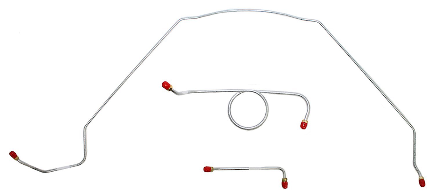 Front Brake Line Set for Select 1966 Chevy Chevelle, El Camino, Malibu with Manual Drum Brakes [3-PC, Steel]