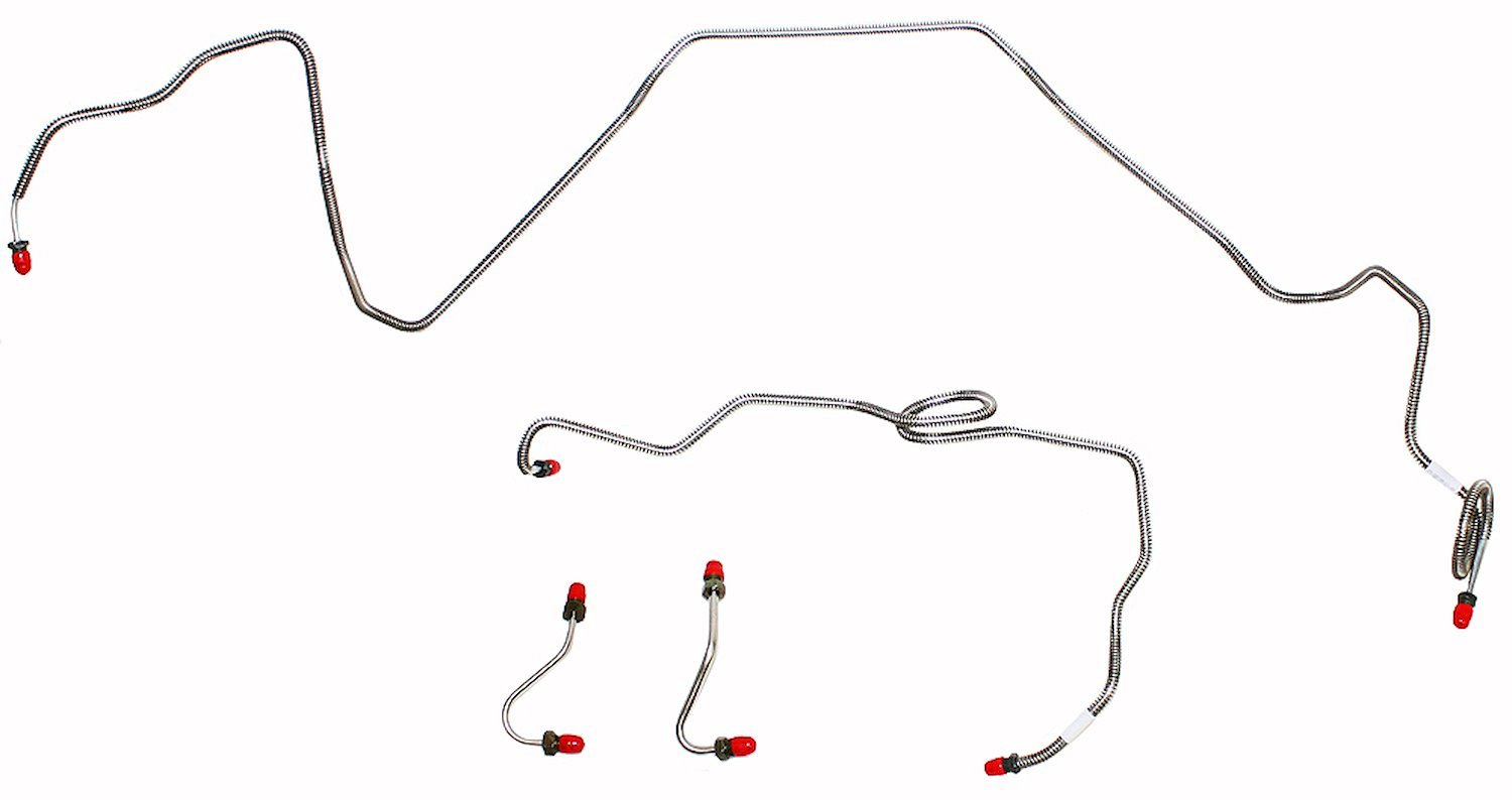 Front Brake Line Set for 1986-1989 Chevy Camaro, Pontiac Firebird with 2.5L/2.8L Engines/Fine Thread Fitting [Stainless Steel]