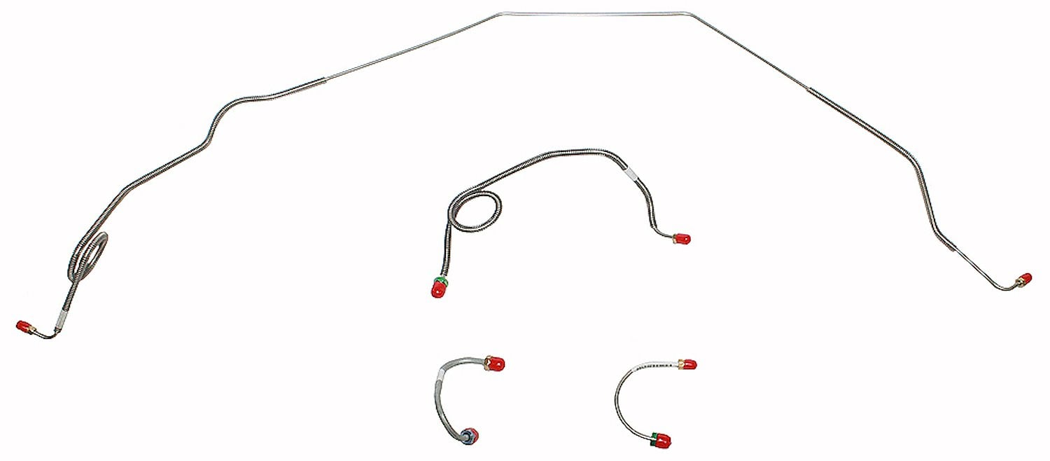 Front Brake Line Set for 1969-1973 Chevrolet Nova with Manual Drum Brakes [4-PC, Stainless Steel]