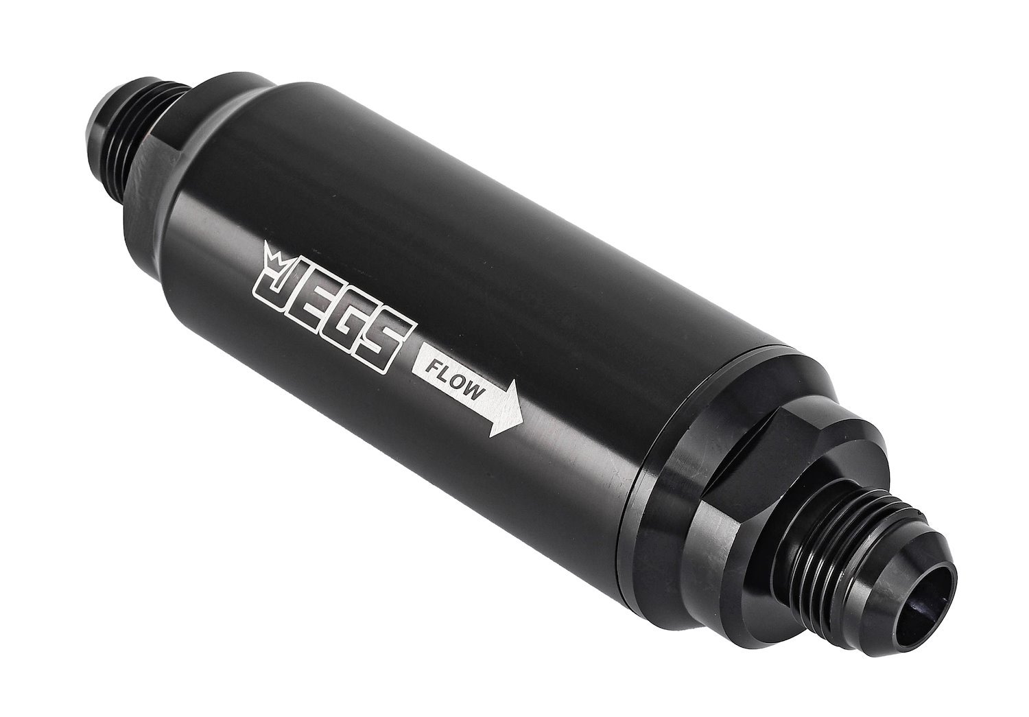 Billet Aluminum In-Line Fuel Filter for Gas, E85 & Alcohol Applications, 5 in. Long [-10 AN Black]