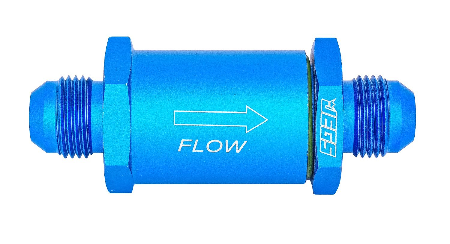 Billet Aluminum In-Line Fuel Filter with -8 AN Male Inlet/Outlet Connections [ 85-Micron, Blue]