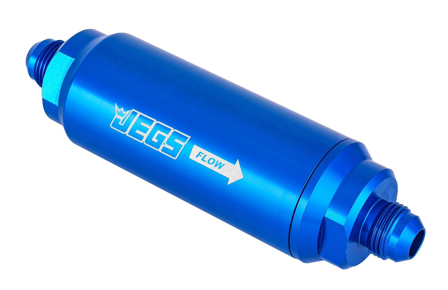 Billet Aluminum In-Line Fuel Filter for Gas, E85 & Alcohol Applications, 5 in. Long [-8 AN Blue]