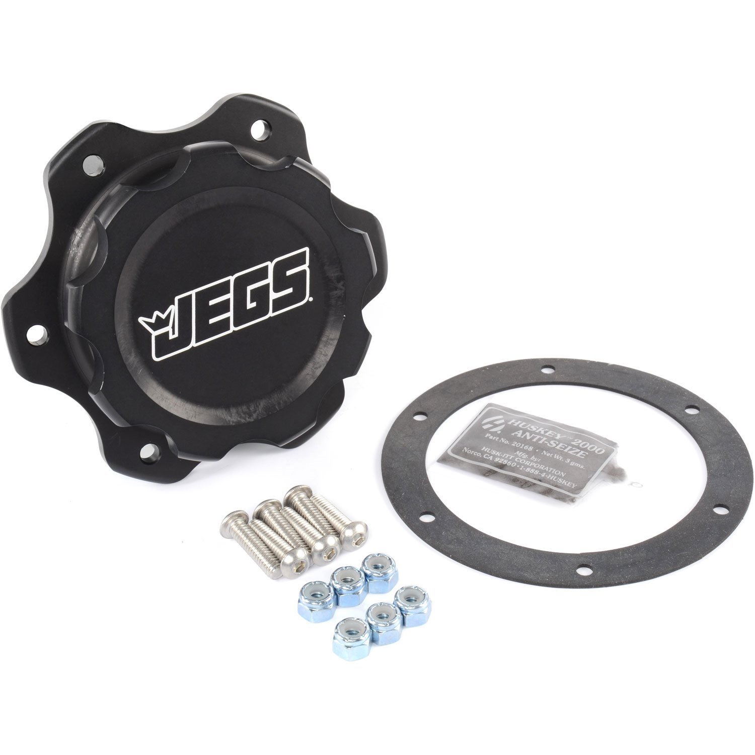 Black Fuel Cell Cap with Bung 6-Bolt Bung