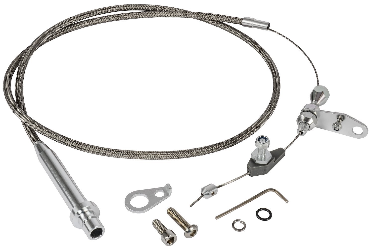 DEMOTOR PERFORMANCE TH-350 Stainless Braided Transmission Kick Down Cable Detent For SBC BBC Chevy Trans TH350 