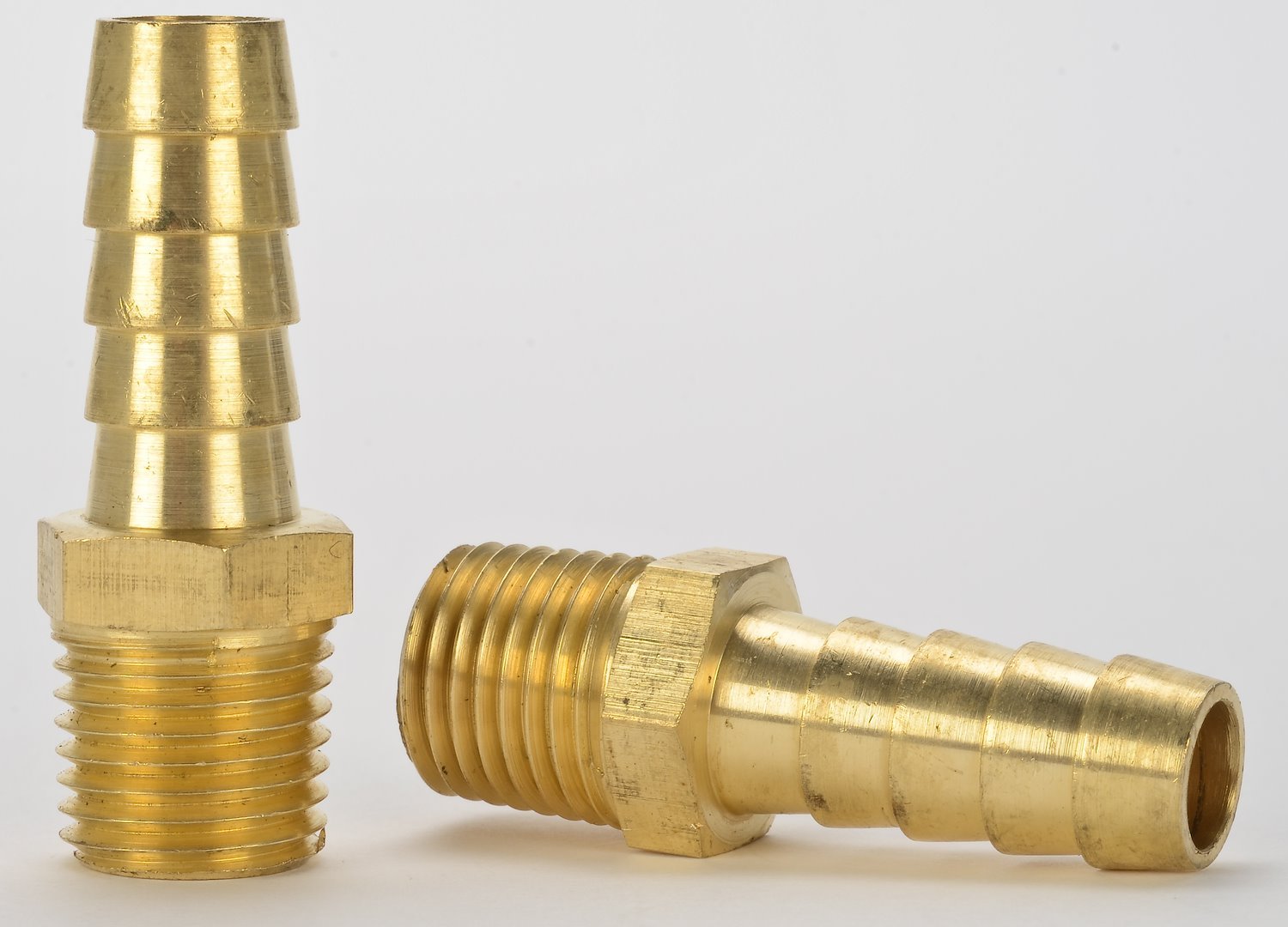 NPT Straight Hose Barb Fitting [1/4 in. NPT to 3/8 in. Hose, Brass]