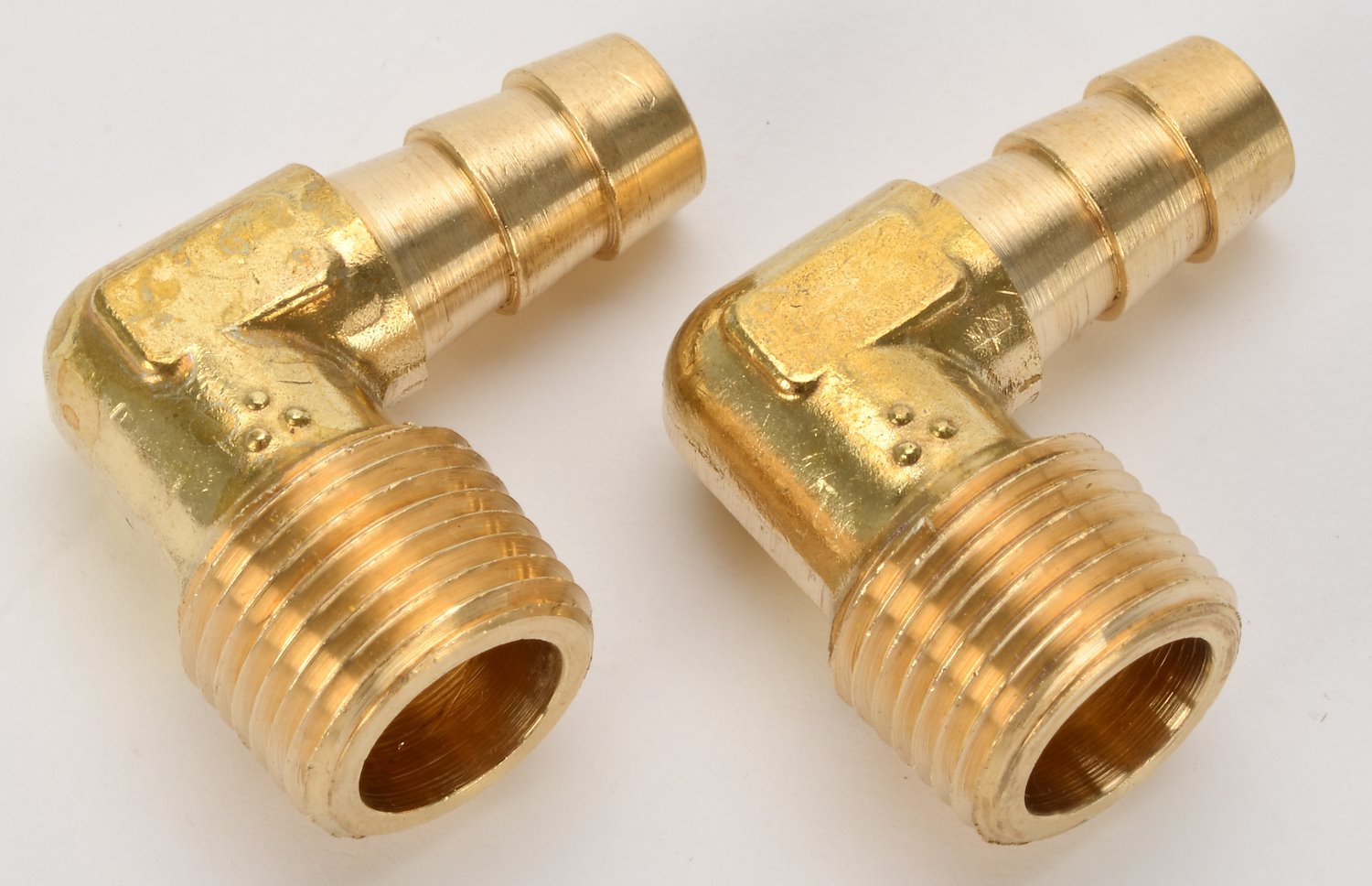 NPT 90-Degree Hose Barb Fitting [3/8 in. NPT to 3/8 in. Hose, Brass]