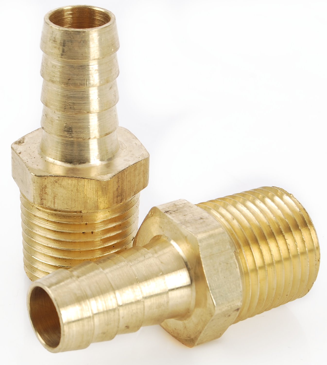NPT Straight Hose Barb Fitting [1/2 in. NPT to 1/2 in. Hose, Brass]