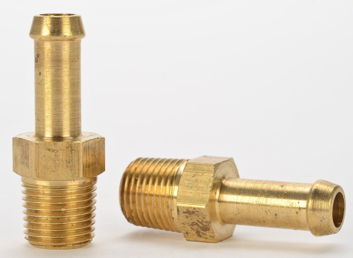 NPT Straight Hose Barb Fitting [1/8 in. NPT to 1/4 in. Hose, Brass]