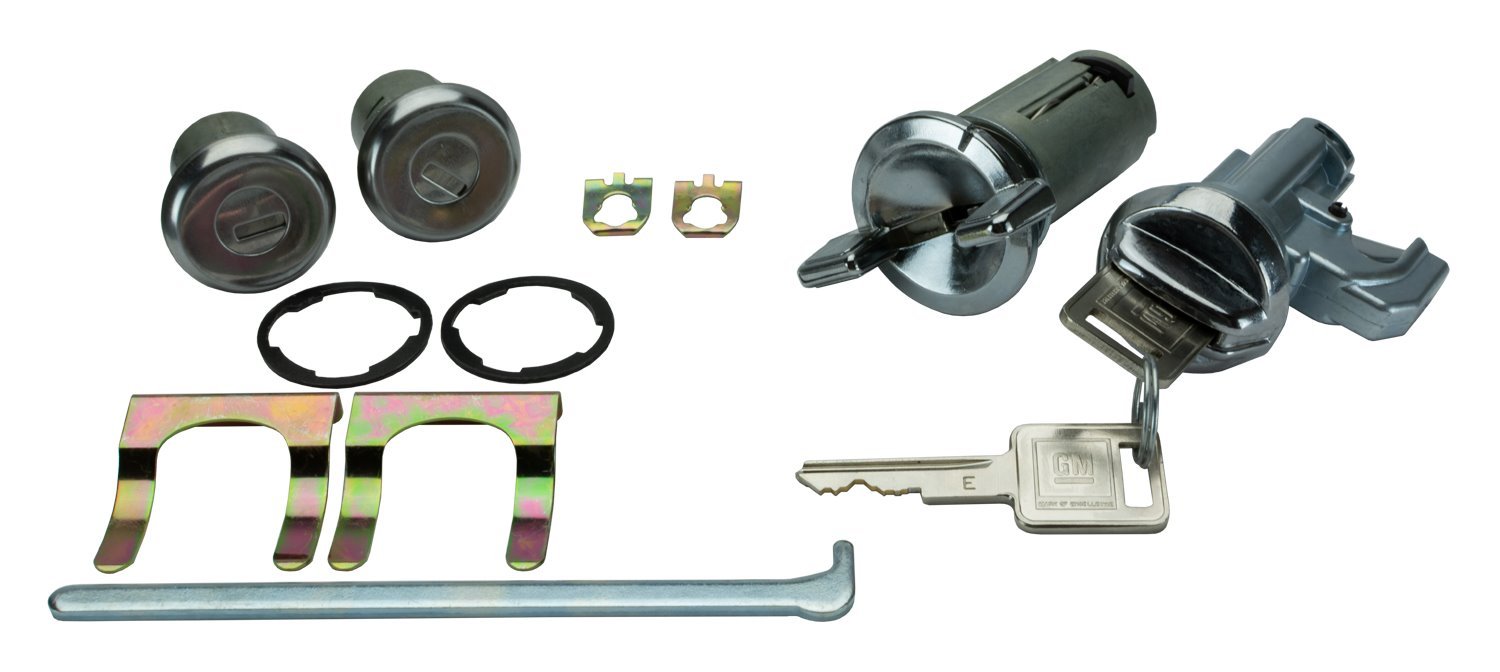 Ignition, Door & Glovebox Lock Set for 1970-1976 Chevrolet Chevelle, El Camino [Square Style GM Keys]