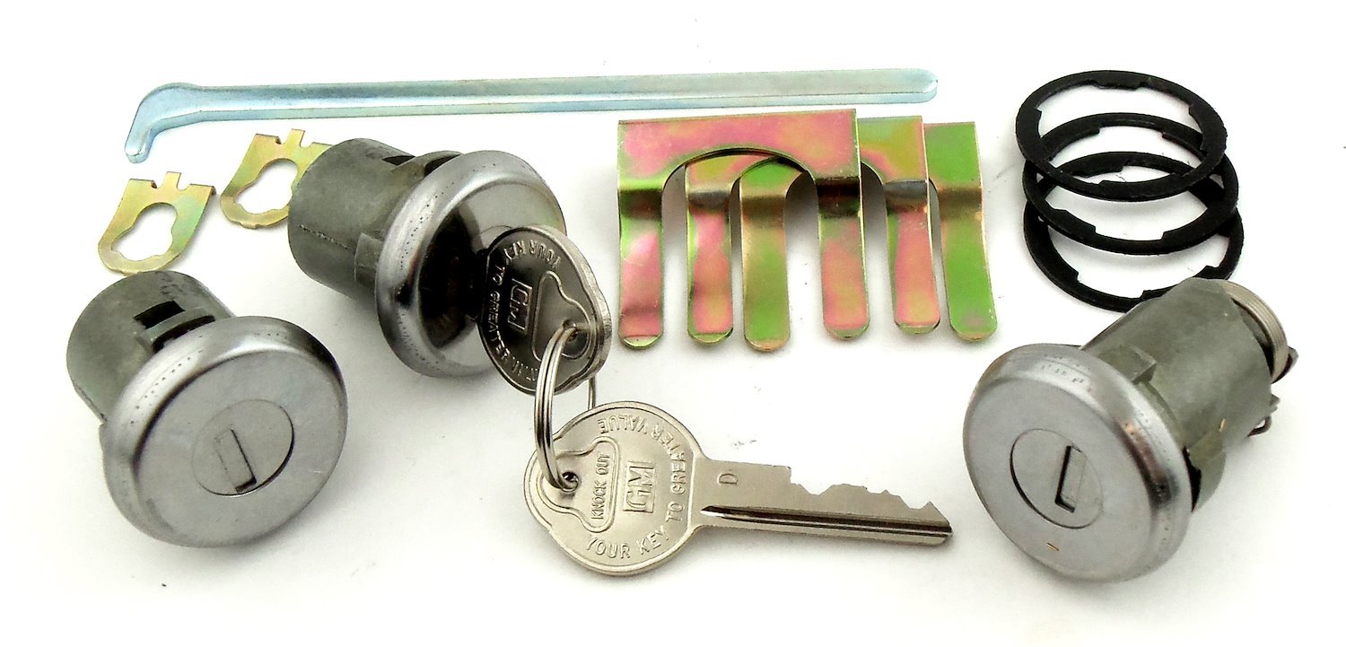 Door & Trunk Lock Set Fits Select 1962-1987 GM Models [Original Pearhead Keys]