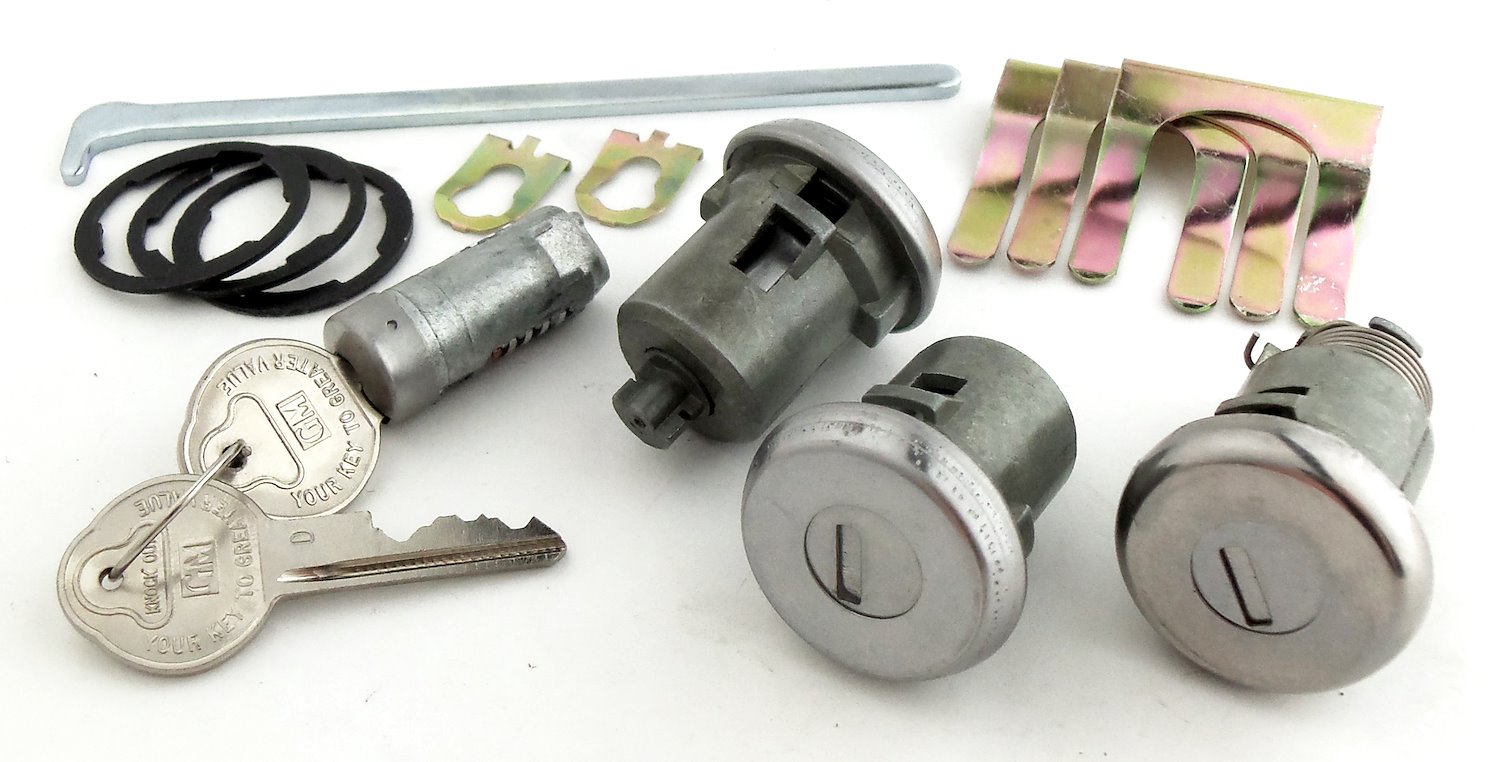 Door, Trunk & Glovebox Lock Set for 1967 Chevrolet Chevelle, Malibu [Original Pearhead Keys]