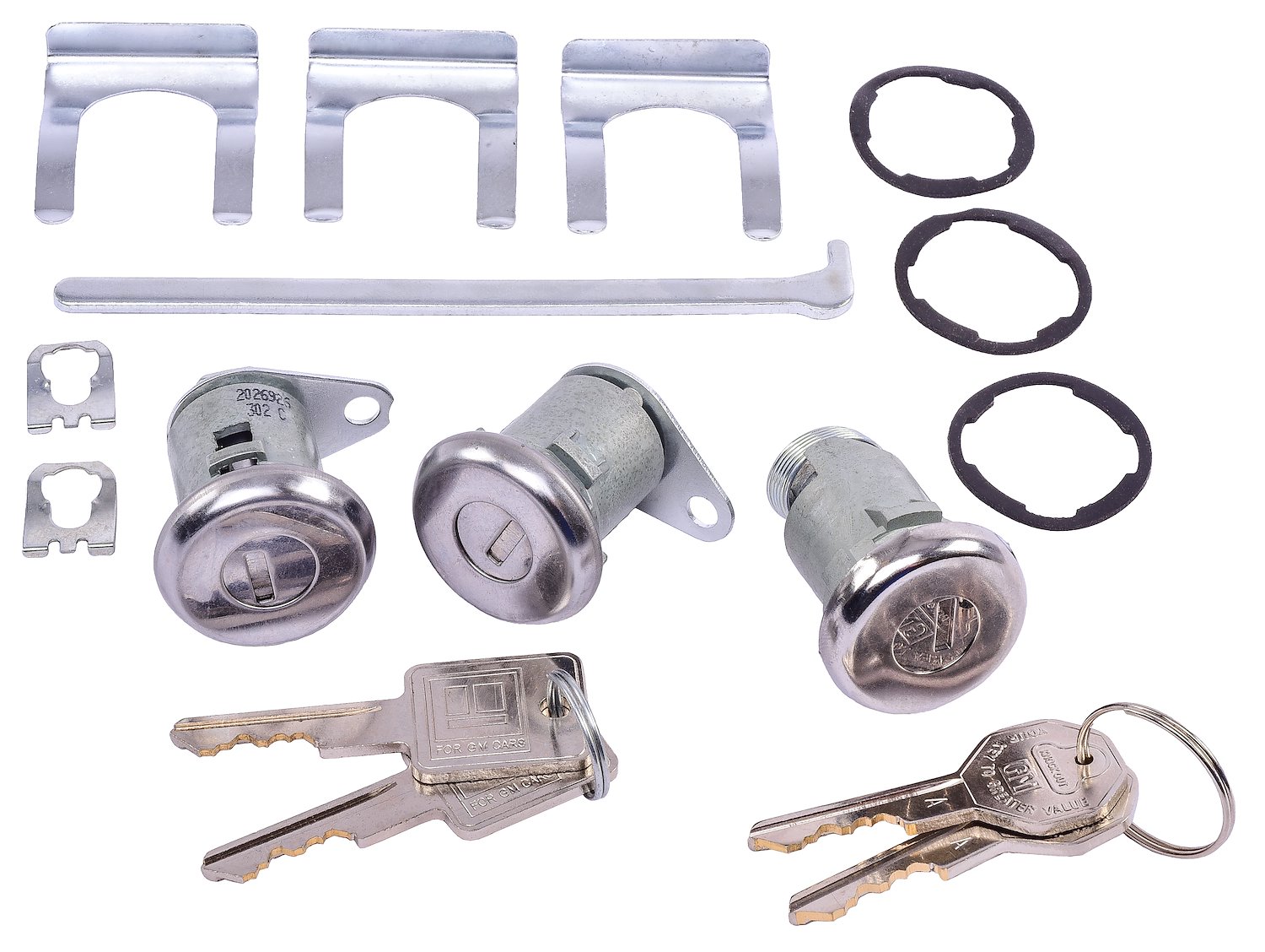 Door & Trunk Lock Set Fits Select 1961-1964 GM Models [Original Octagon Keys]