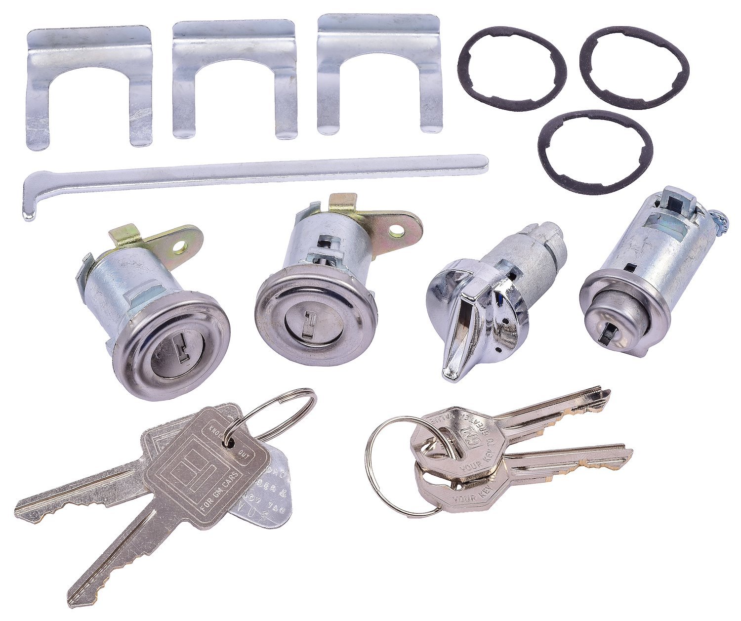 Ignition, Door & Glovebox Lock Set Fits Select 1956 Chevrolet Wagon Models [Original Octagon Keys]