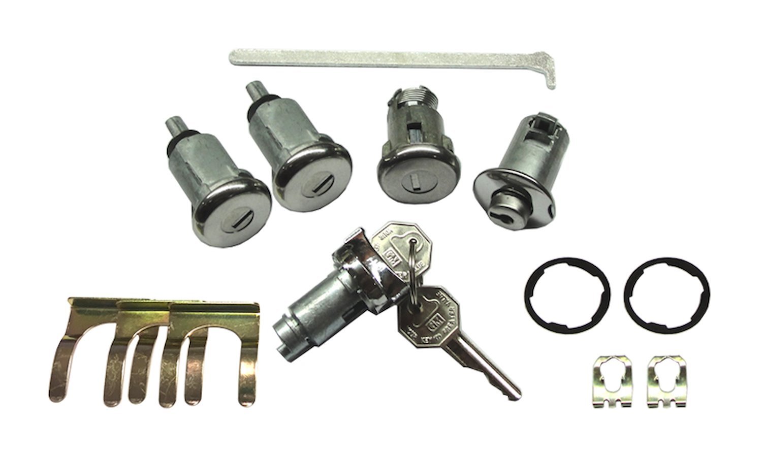 Ignition, Door, Trunk & Glovebox Lock Set Fits Select 1963 GM Models With Short Shaft Cylinders [Original Octagon]