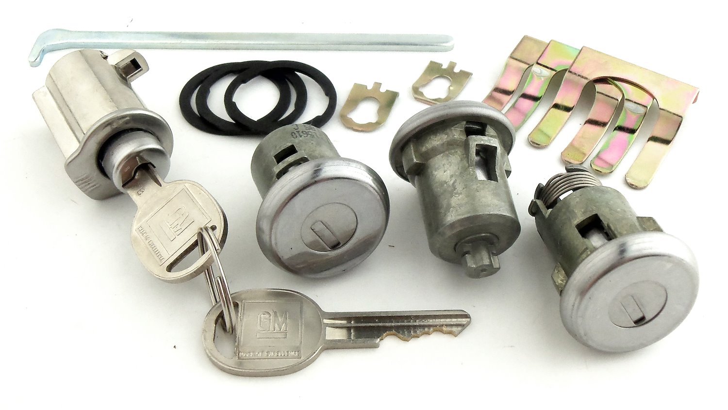 Door, Trunk & Glovebox Lock Set Fits Select 1963-1965 GM Models [Oval Style GM Keys]
