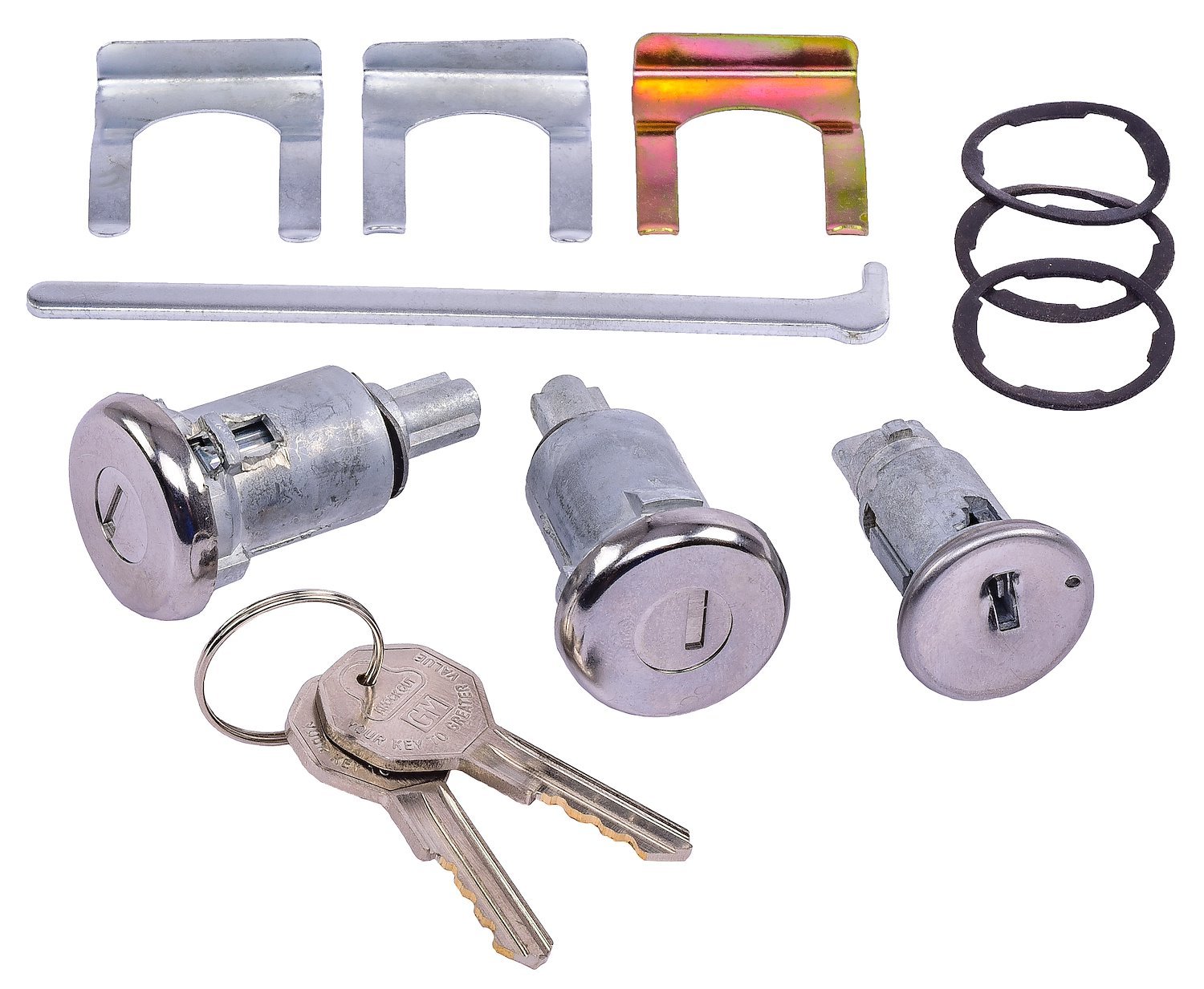 Ignition & Door Lock Set for 1966-1967 Cadillac, DeVille, Eldorado, Fleetwood With Long Shaft Cylinders [Original Octagon Keys]