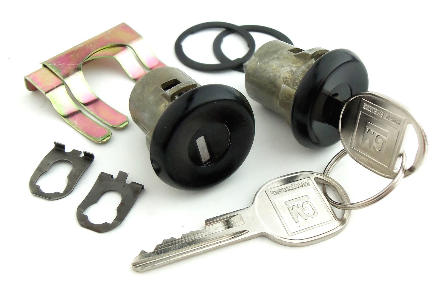 Door Lock Set for 1986-1992 Chevrolet Camaro, Pontiac Firebird [Oval Style GM Keys, Black Finish]